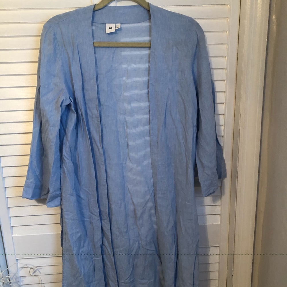 Blue linen blend kimono